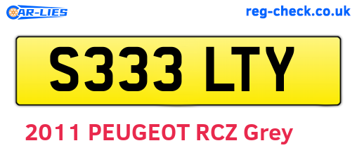 S333LTY are the vehicle registration plates.