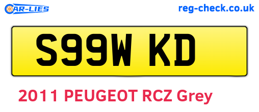 S99WKD are the vehicle registration plates.