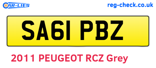SA61PBZ are the vehicle registration plates.