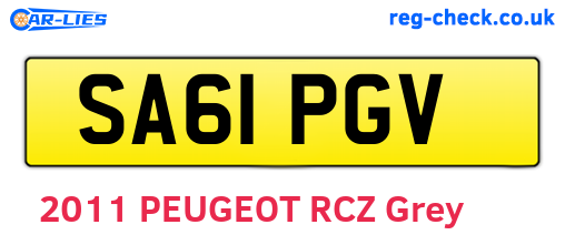 SA61PGV are the vehicle registration plates.