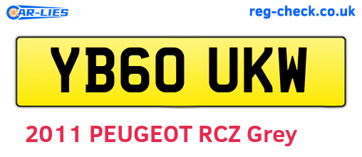 YB60UKW are the vehicle registration plates.