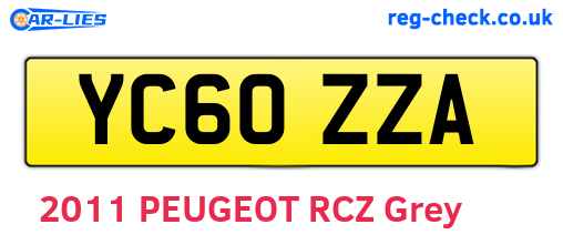 YC60ZZA are the vehicle registration plates.
