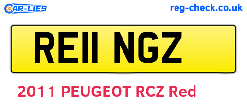 RE11NGZ are the vehicle registration plates.