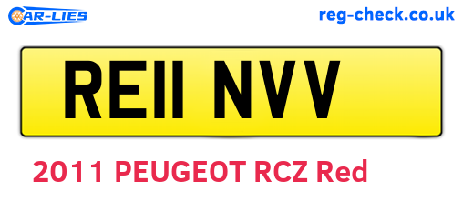 RE11NVV are the vehicle registration plates.