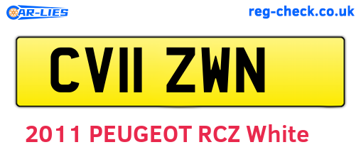 CV11ZWN are the vehicle registration plates.