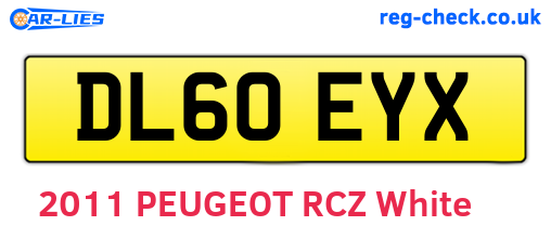 DL60EYX are the vehicle registration plates.