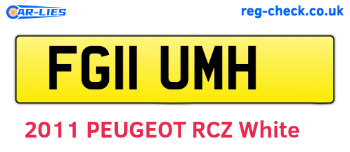 FG11UMH are the vehicle registration plates.