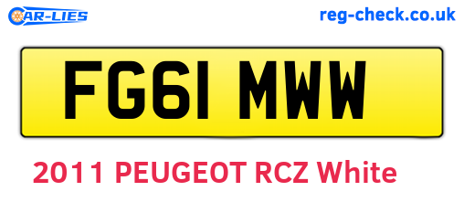 FG61MWW are the vehicle registration plates.
