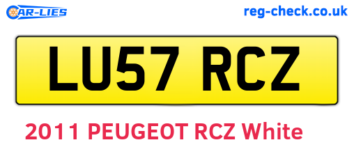 LU57RCZ are the vehicle registration plates.