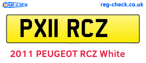 PX11RCZ are the vehicle registration plates.