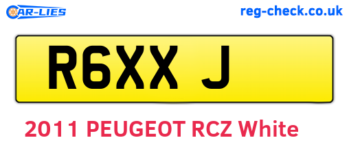 R6XXJ are the vehicle registration plates.