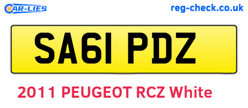 SA61PDZ are the vehicle registration plates.
