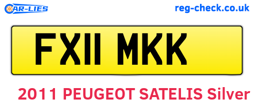 FX11MKK are the vehicle registration plates.