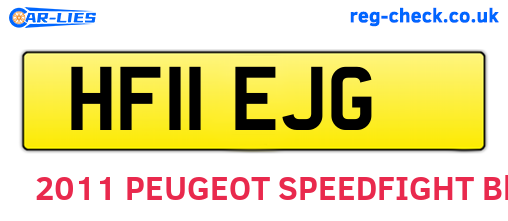 HF11EJG are the vehicle registration plates.