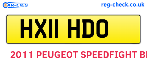 HX11HDO are the vehicle registration plates.