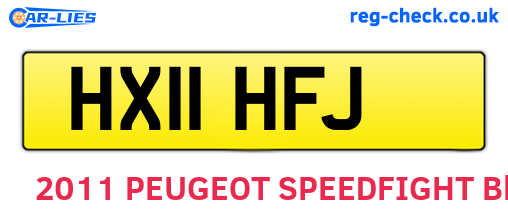 HX11HFJ are the vehicle registration plates.