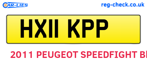 HX11KPP are the vehicle registration plates.