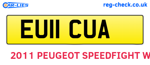 EU11CUA are the vehicle registration plates.