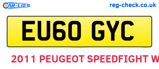 EU60GYC are the vehicle registration plates.