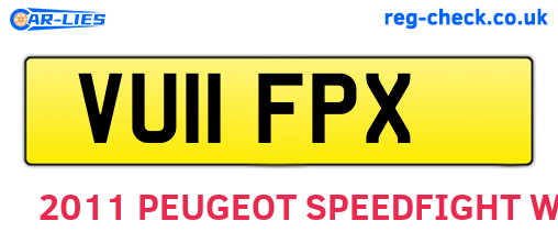 VU11FPX are the vehicle registration plates.