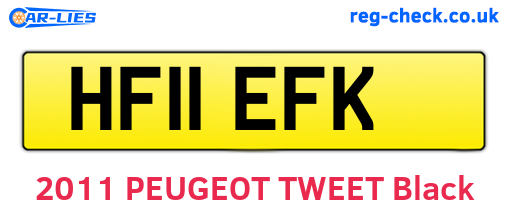 HF11EFK are the vehicle registration plates.