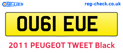 OU61EUE are the vehicle registration plates.