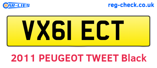 VX61ECT are the vehicle registration plates.