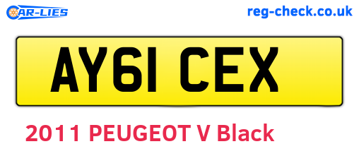AY61CEX are the vehicle registration plates.