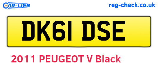 DK61DSE are the vehicle registration plates.
