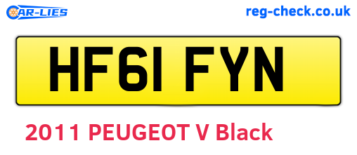 HF61FYN are the vehicle registration plates.