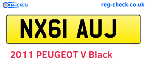 NX61AUJ are the vehicle registration plates.