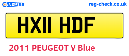 HX11HDF are the vehicle registration plates.