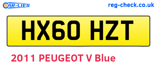 HX60HZT are the vehicle registration plates.