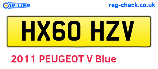 HX60HZV are the vehicle registration plates.