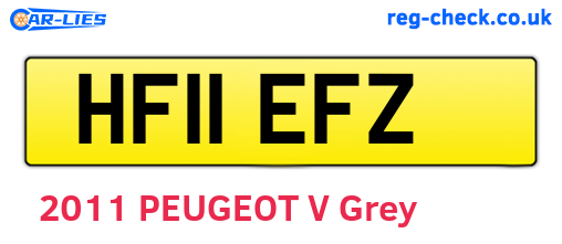 HF11EFZ are the vehicle registration plates.
