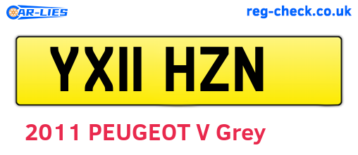 YX11HZN are the vehicle registration plates.