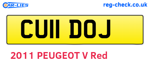 CU11DOJ are the vehicle registration plates.