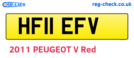 HF11EFV are the vehicle registration plates.