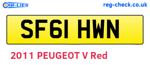 SF61HWN are the vehicle registration plates.