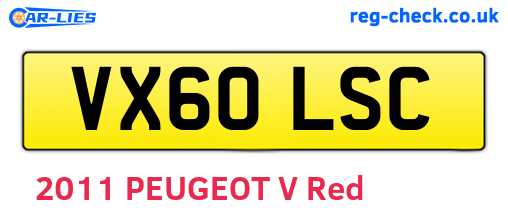 VX60LSC are the vehicle registration plates.