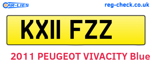 KX11FZZ are the vehicle registration plates.