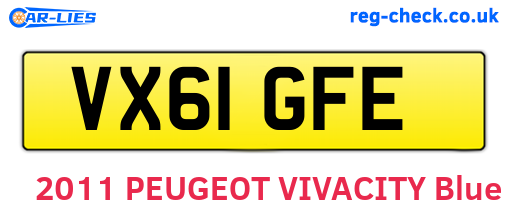VX61GFE are the vehicle registration plates.