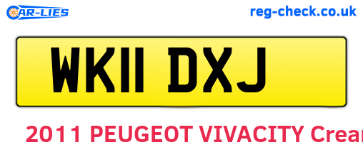 WK11DXJ are the vehicle registration plates.