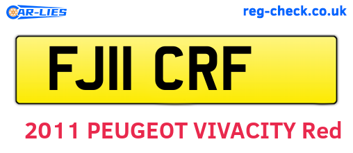 FJ11CRF are the vehicle registration plates.
