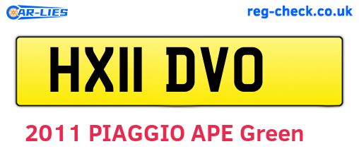 HX11DVO are the vehicle registration plates.