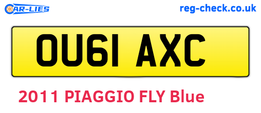 OU61AXC are the vehicle registration plates.