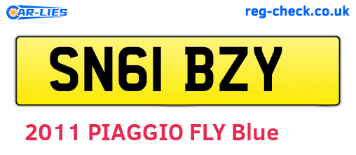 SN61BZY are the vehicle registration plates.