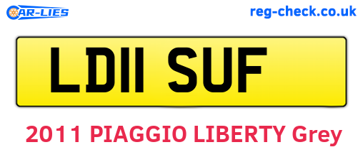 LD11SUF are the vehicle registration plates.
