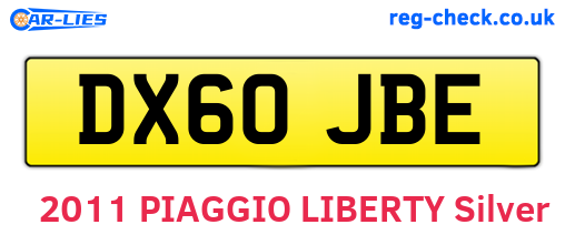 DX60JBE are the vehicle registration plates.