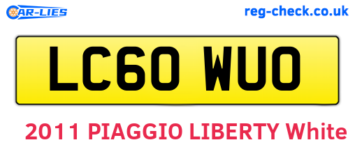 LC60WUO are the vehicle registration plates.